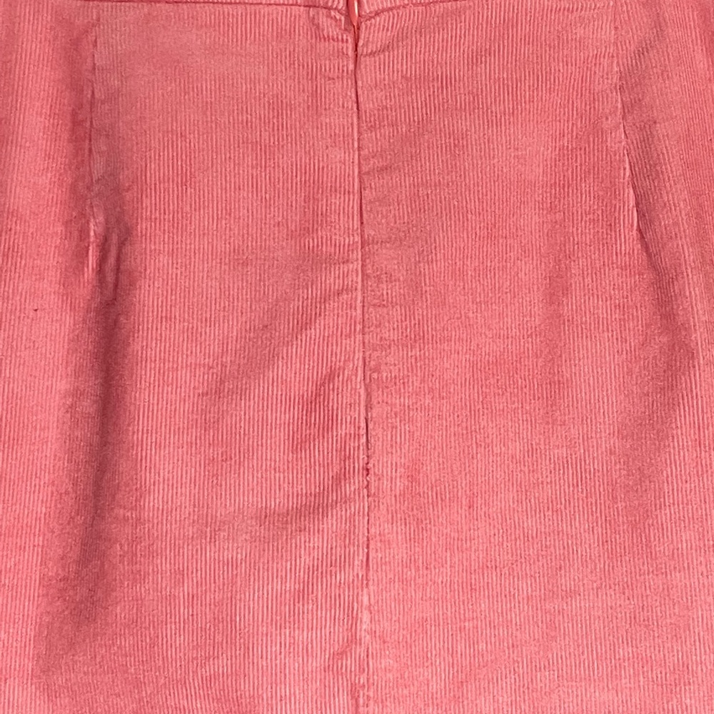 J Crew Factory Bubblegum Pink Corduroy Faux Button Front Zippered A-Line Skirt - Picture 12 of 16